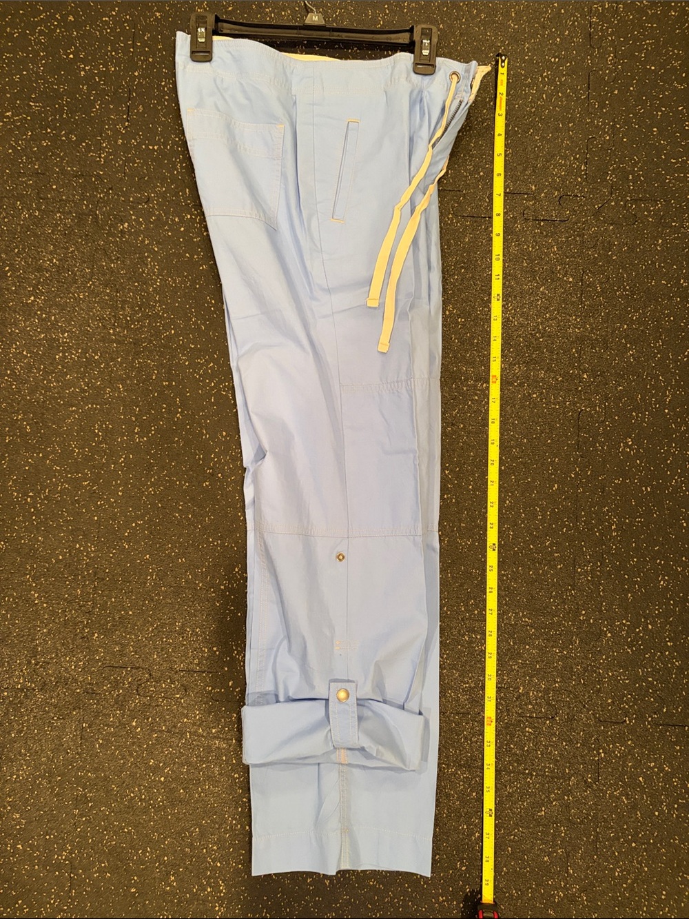 GAP Light Blue Cargo Jogger Pants with Cream Drawstrings